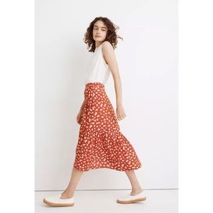 NWOT Madewell Ruffle Wrap Midi Skirt